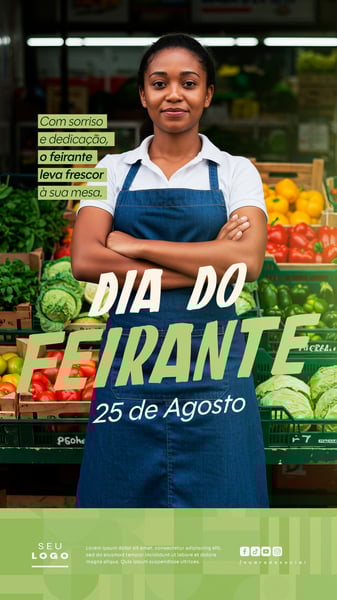 DIA DO FEIRANTE 25 DE AGOSTO SOCIAL MEDIA PSD EDITÁVEL STORY 4