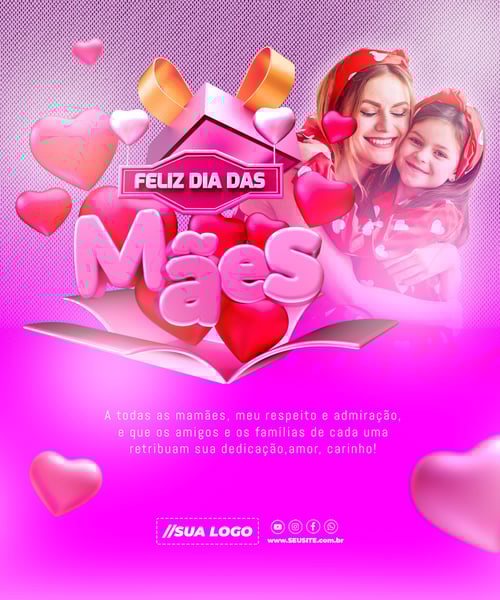 Feliz Dia das Mães Data Comemorativa Redes Sociais