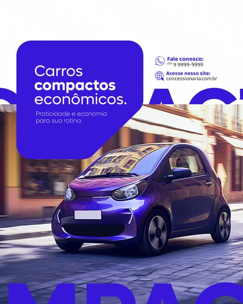 CONCESSIONÁRIA CARRO COMPACTO SOCIAL MEDIA FEED PSD EDITÁVEL