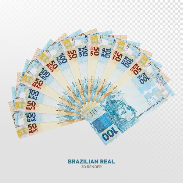 NOTAS DE 100 E 50 REAIS ELEMENTO 3D REALISTA