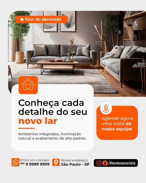CORRETORA DE IMÓVEIS CONHEÇA CADA DETALHE SOCIAL MEDIA PSD EDITÁVEL