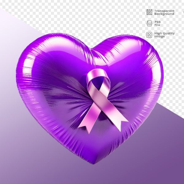 ELEMENTO PARA COMPOSIÇÃO DE CORAÇÃO 3D ROXO