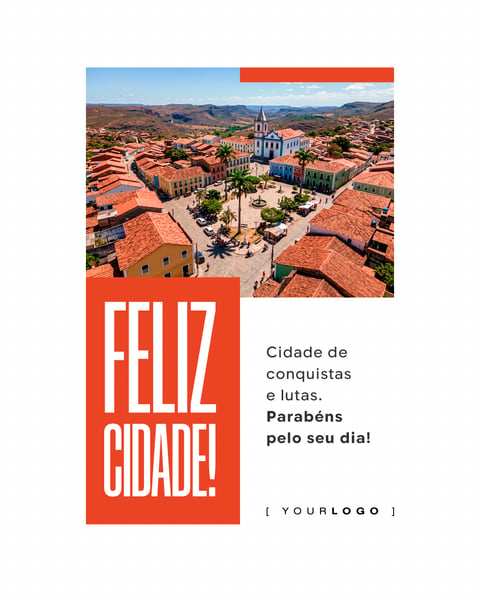Post Dia da Cidade Minimalista PSD Editável
