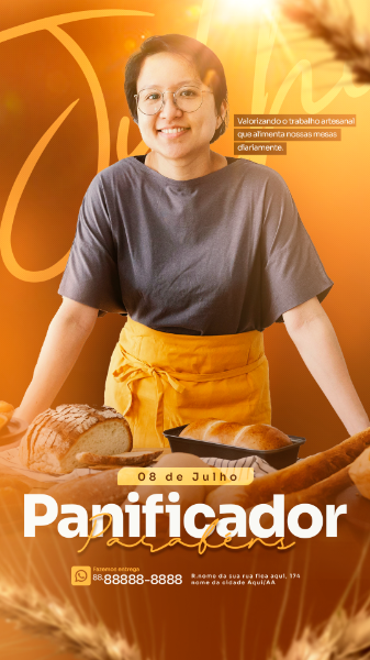 STORIES DIA DO PANICADOR PARABÉNS PANIFICADORA SOCIAL MEDIA PSD