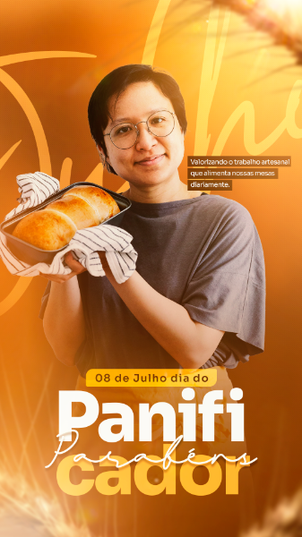 STORIES 08 DE JULHO DIA DO PANIFICADOR PANIFICADORA SOCIAL MEDIA PSD