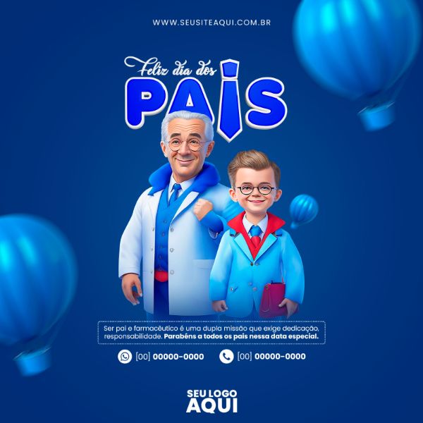 FEED QUADRADO - FELIZ DIA DOS PAIS | SOCIAL MEDIA | PSD EDITÁVEL