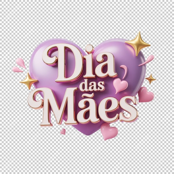 SELO 3D DIAS DAS MÃES PNG SEM FUNDO