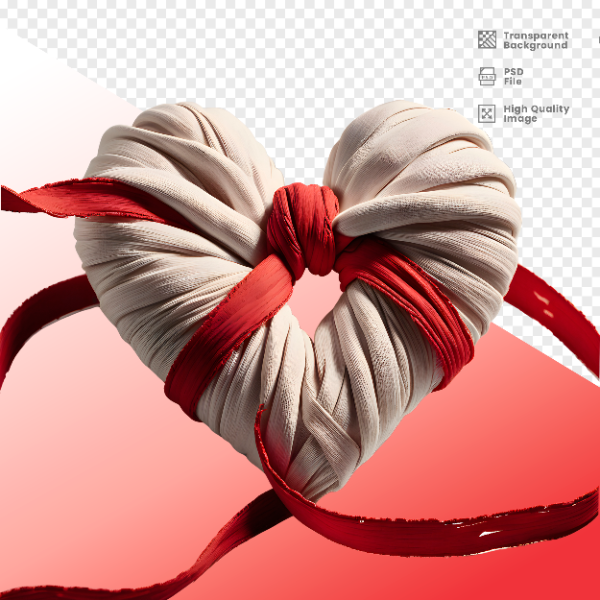 CORAÇÃO DE FITA -  ELEMENTO 3D CORAÇÃO  PARA COMPOSIÇÃO