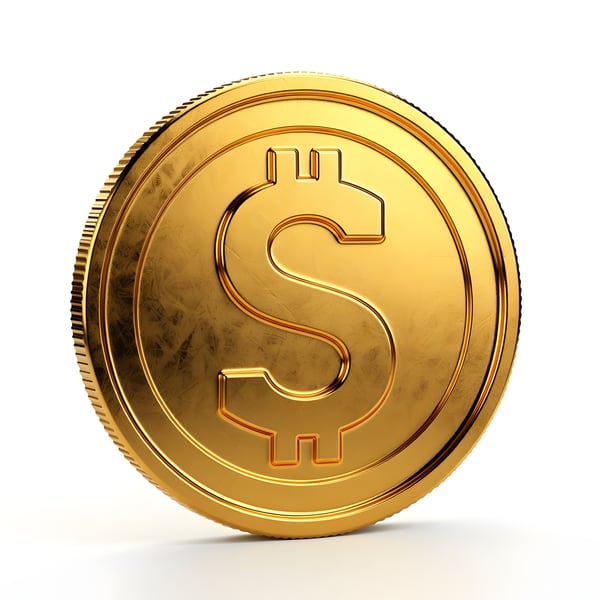 MOEDA DOURADA COM CIFRÃO 2