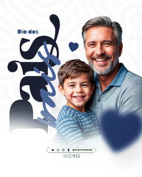 DIA DOS PAIS 11 DE AGOSTO CAMPANHA SOCIAL MEDIA FLYER PSD EDITÁVEL