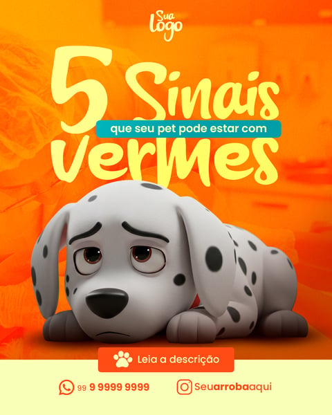 5 SINAIS QUE SEU PET PODE ESTAR COM VERMES SOCIAL MEDIA CLÍNICA VETERINÁRIA