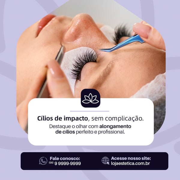 DERMATOLOGISTA EXTENSÃO DE CÍLIOS FEED PSD EDITÁVEL