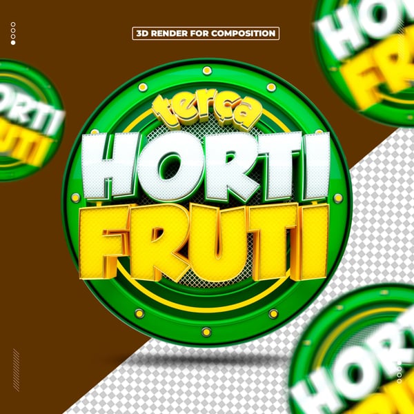 SELO 3D TERÇA HORTIFRUTI PARA COMPOSIÇÃO