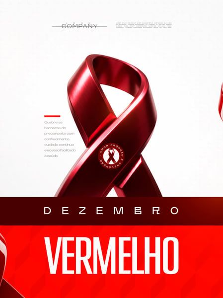 DEZEMBRO VERMELHO AIDS PREVENÇÃO SOCIAL MEDIA FLYER PSD EDITÁVEL