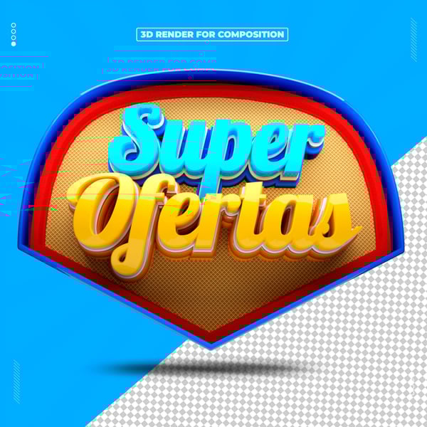 SELO 3D SUPER OFERTAS PARA COMPOSIÇÃO
