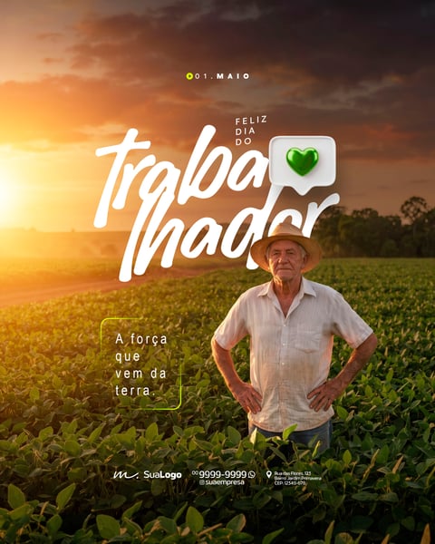 FELIZ DIA DO TRABALHADOR 01 DE MAIO PROFISSÕES SOCIAL MEDIA PSD EDITÁVEL 5
