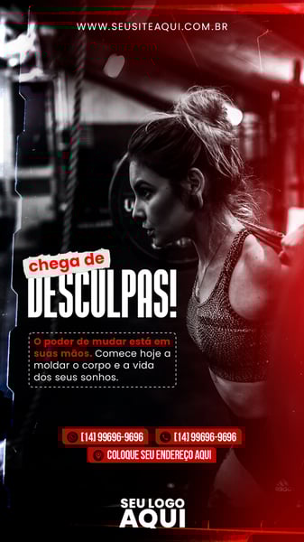 POST STORY - ACADEMIA - CHEGA DE DESCULPAS!