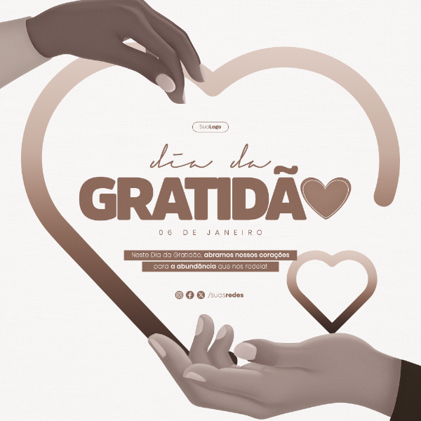 6 DE JANEIRO DIA DA GRATIDÃO SOCIAL MEDIA POST FEED