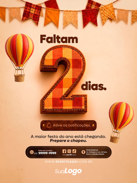 POST FEED FESTA JUNINA SÃO JOÃO SOCIAL MEDIA TEMPLATE PSD EDITÁVEL 7