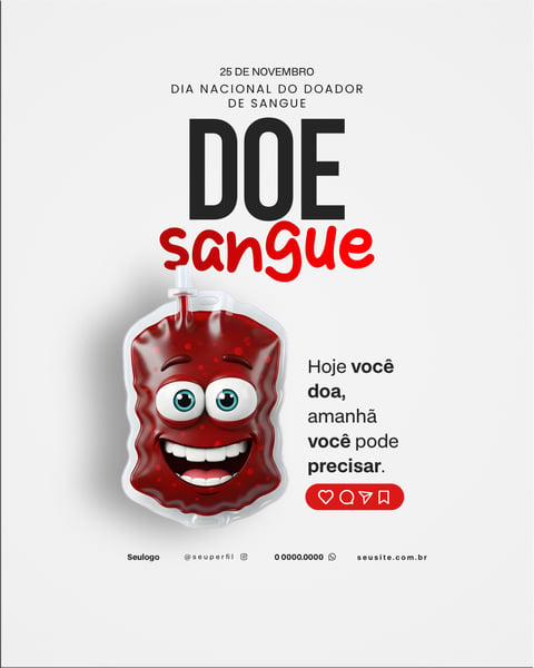 DIA NACIONAL DO DOADOR DE SANGUE FLYER EDITÁVEL 5