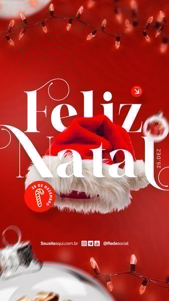 FELIZ NATAL 25 DE DEZEMBRO SOCIAL MEDIA PSD EDITÁVEL