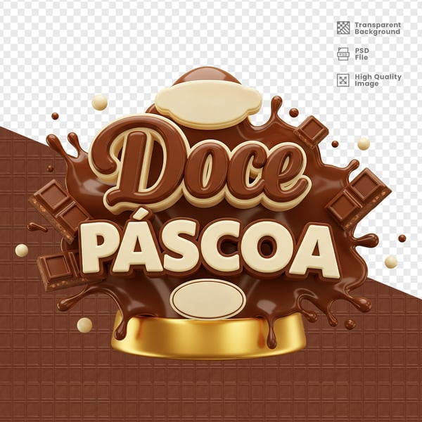 SELO 3D PARA PÁSCOA PSD EDITÁVEL