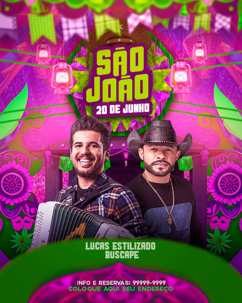 FLYER PARA EVENTOS SÃO JOÃO BRABO FEED