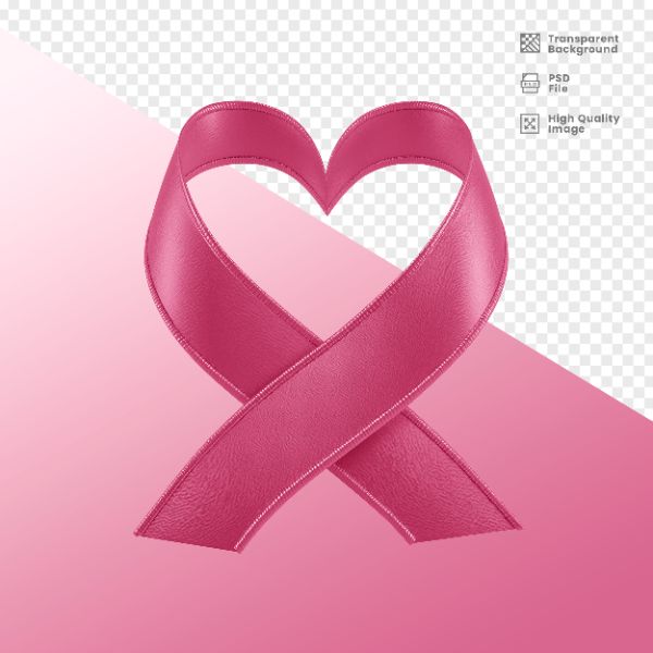 ELEMENTO 3D PARA COMPOSIÇÃO FITA ROSA LUTA CONTRA O CÂNCER