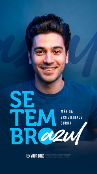 SETEMBRO AZUL CONSCIENTIZAÇÃO E ORGULHO SURDO SOCIAL MEDIA PSD STORY