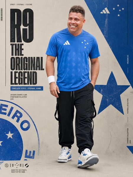 Prompt de Futebol Design de pôster publicitário futurista de streetwear esportivo