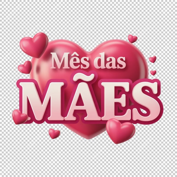 SELO 3D DIAS DAS MÃES PNG SEM FUNDO