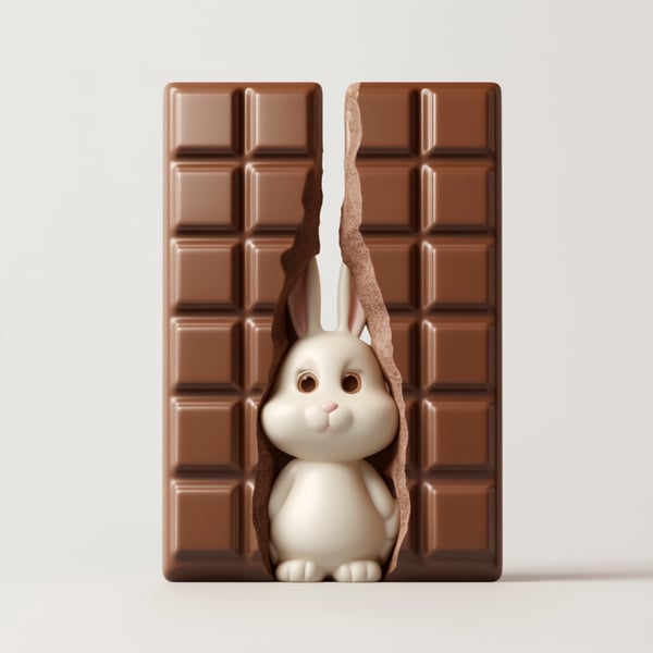 CNF BARRA DE CHOCOLATE COM COELHO BRANCO 3D (2)