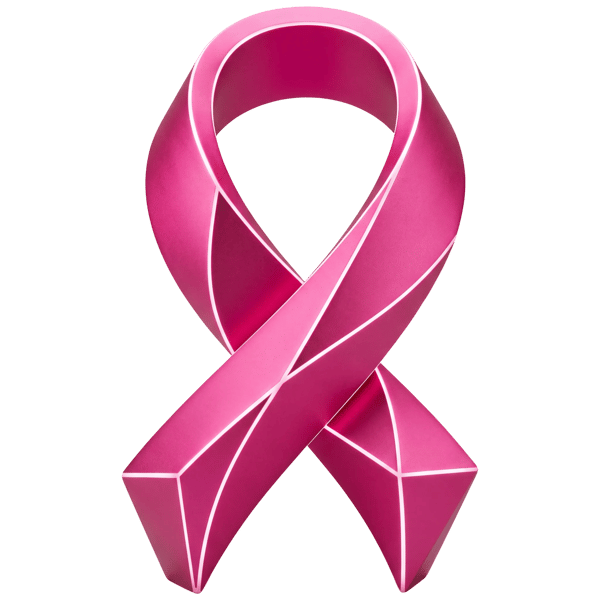 PINK AWARENESS RIBBON WITH SHARP GEOMETRIC EDGES