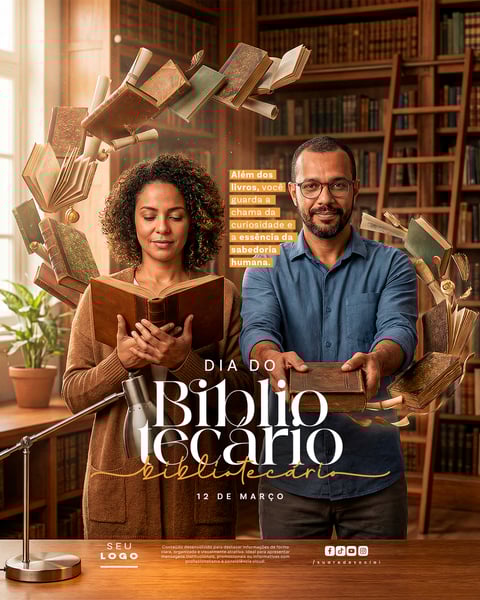 DIA DO BIBLIOTECÁRIO 12 DE MARÇO SOCIAL MEDIA PSD EDITÁVEL 6