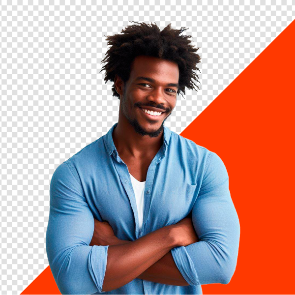 JOVEM DE BRAÇOS CRUZADOS