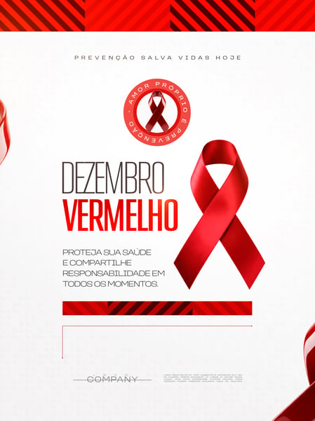 DEZEMBRO VERMELHO PREVENÇÃO SOCIAL MEDIA FLYER PSD EDITÁVEL