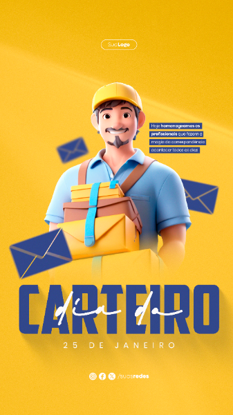 HOMENAGEM AOS CARTEIROS QUE FAZEM A MAGIA DA CORRESPONDÊNCIA TODO DIA DIA DO CARTEIRO STORY  SOCIAL MEDIA POST