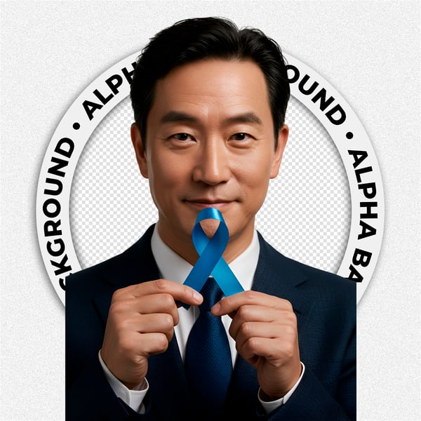 HOMEM CHINÊS COM UMA FITA AZUL DE NOVEMBRO AZUL 2