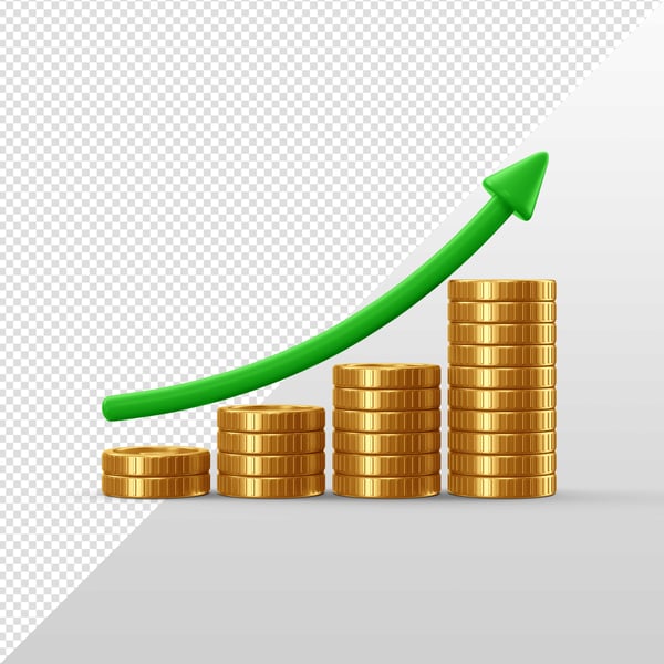 ELEMENTO 3D MOEDA DINHEIRO PNG