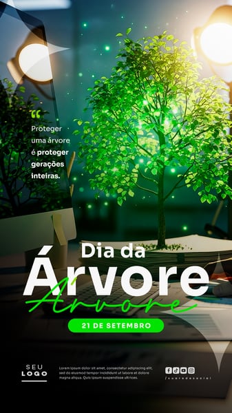 DIA DA ÁRVORE 21 DE SETEMBRO SOCIAL MEDIA PSD EDITÁVEL STORY 2