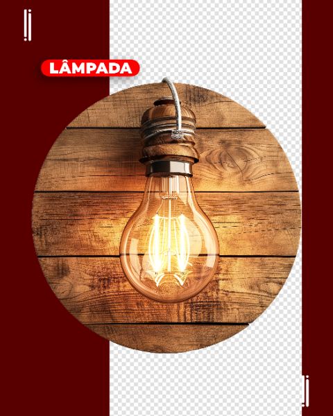 LÂMPADA COM MADEIRA | PARA COMPOSIÇÃO | IMAGEM SEM FUNDO | PSD EDITÁVEL
