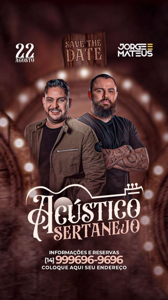FLYER STORY - ACÚSTICO SERTANEJO - JORGE E MATEUS