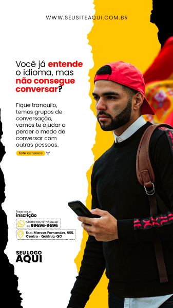 STORY - AULAS DE ESPANHOL | IDIOMAS | ESCOLA | SOCIAL MEDIA | PSD EDITÁVEL