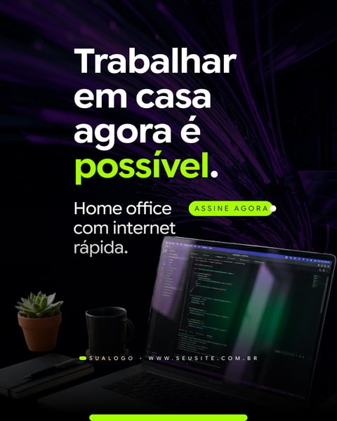 PROVEDOR DE INTERNET TRABALHAR EM CASA FIG EDITÁVEL Figma Social Media Template