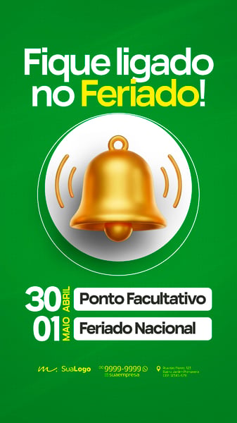 COMUNICADO DE HORÁRIO ESPECIAL DE FUNCIONAMENTO SOCIAL MEDIA PSD EDITÁVEL 4 STORY