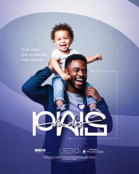 DIA DOS PAIS AGOSTO PAI - FLYER SOCIAL MEDIA PSD EDITÁVEL