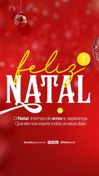 FELIZ NATAL 25 DE DEZEMBRO SOCIAL MEDIA PSD EDITÁVEL