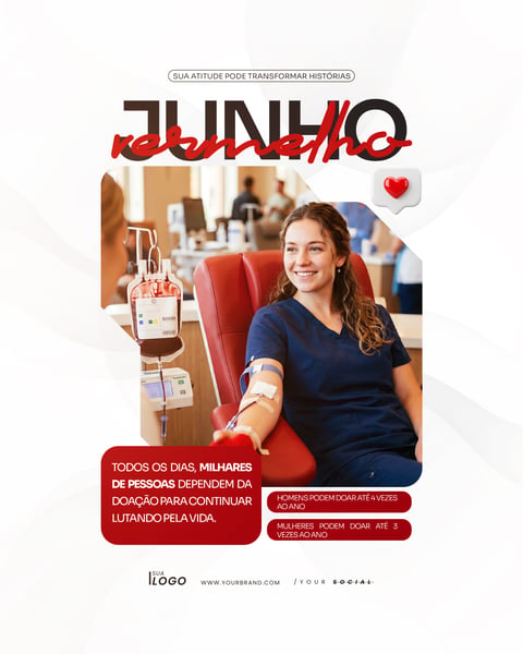 JUNHO VERMELHO CAMPANHA DOAÇÃO DE SANGUE SOCIAL MEDIA PSD EDITÁVEL 3