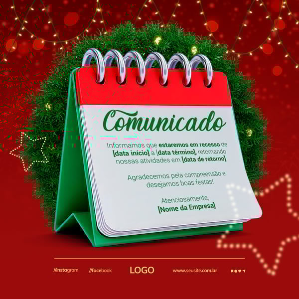 COMUNICADO / HORÁRIO NATAL