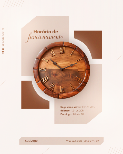 HORÁRIO DE FUNCIONAMENTO LOJA DE MÓVEIS E DECORAÇÃO SOCIAL MEDIA FEED VERTICAL